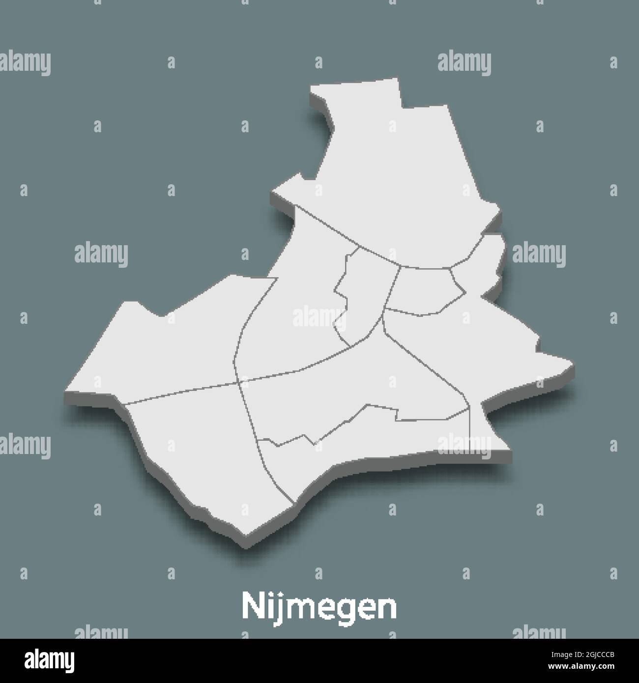 carte isométrique 3d de Nimègue est une ville des pays-Bas, illustration vectorielle Illustration de Vecteur