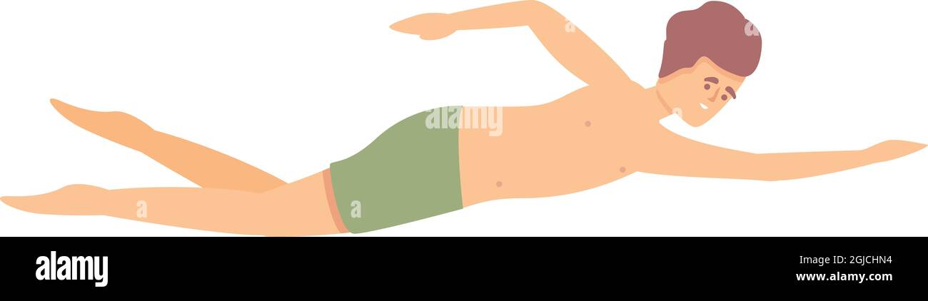 Vecteur de dessin animé d'icône de nageur Aquapark. Piscine. Sports nautiques Illustration de Vecteur