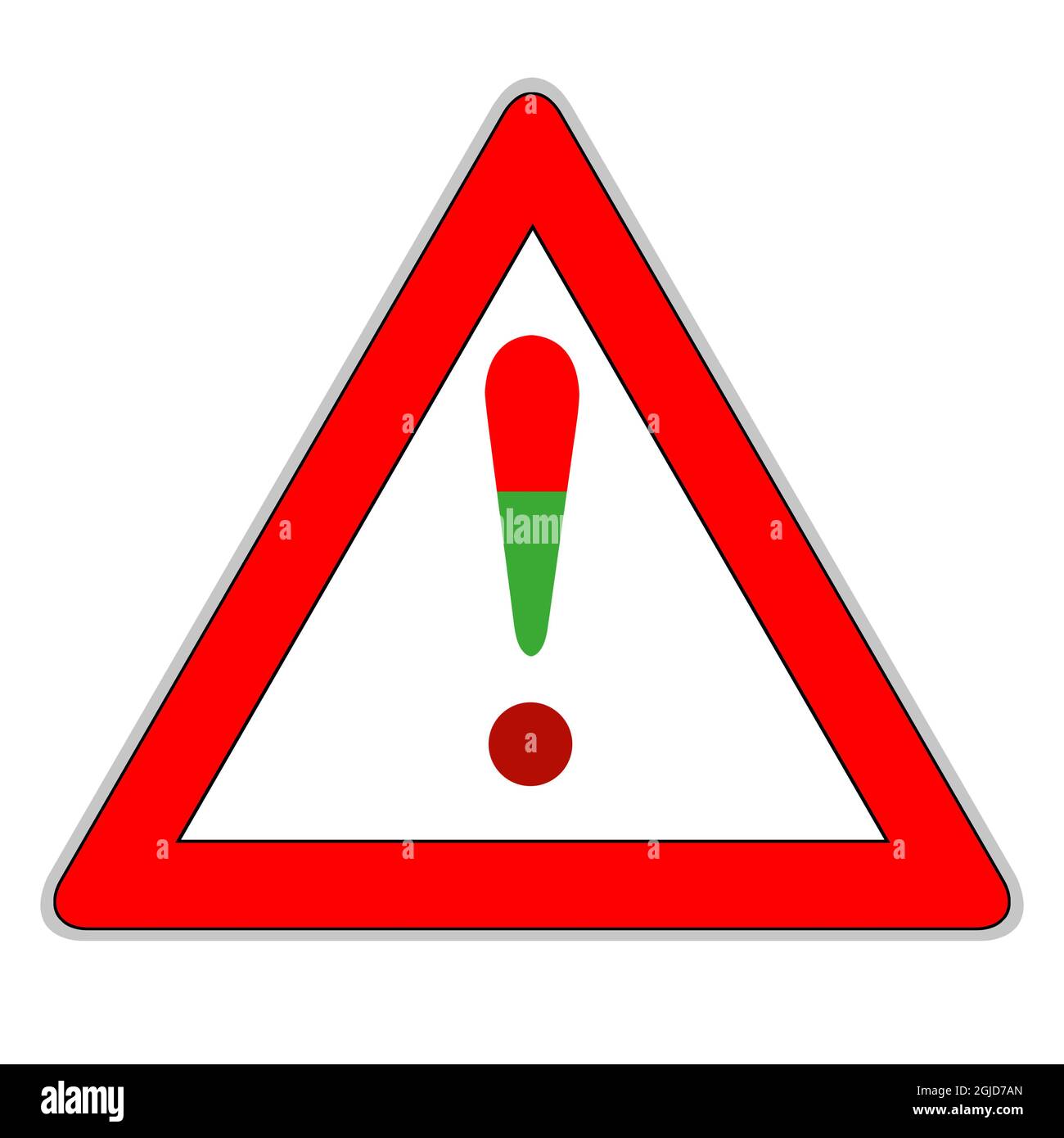 Plaque de signalisation allemande rouge vert rouge isolée sur fond blanc Banque D'Images