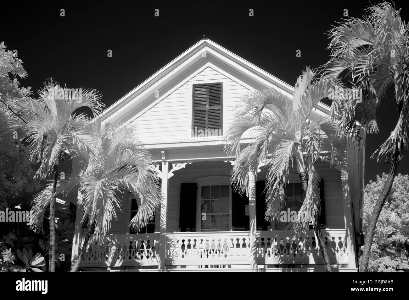 États-Unis, Floride, Key West. Ancienne maison à Key West Banque D'Images