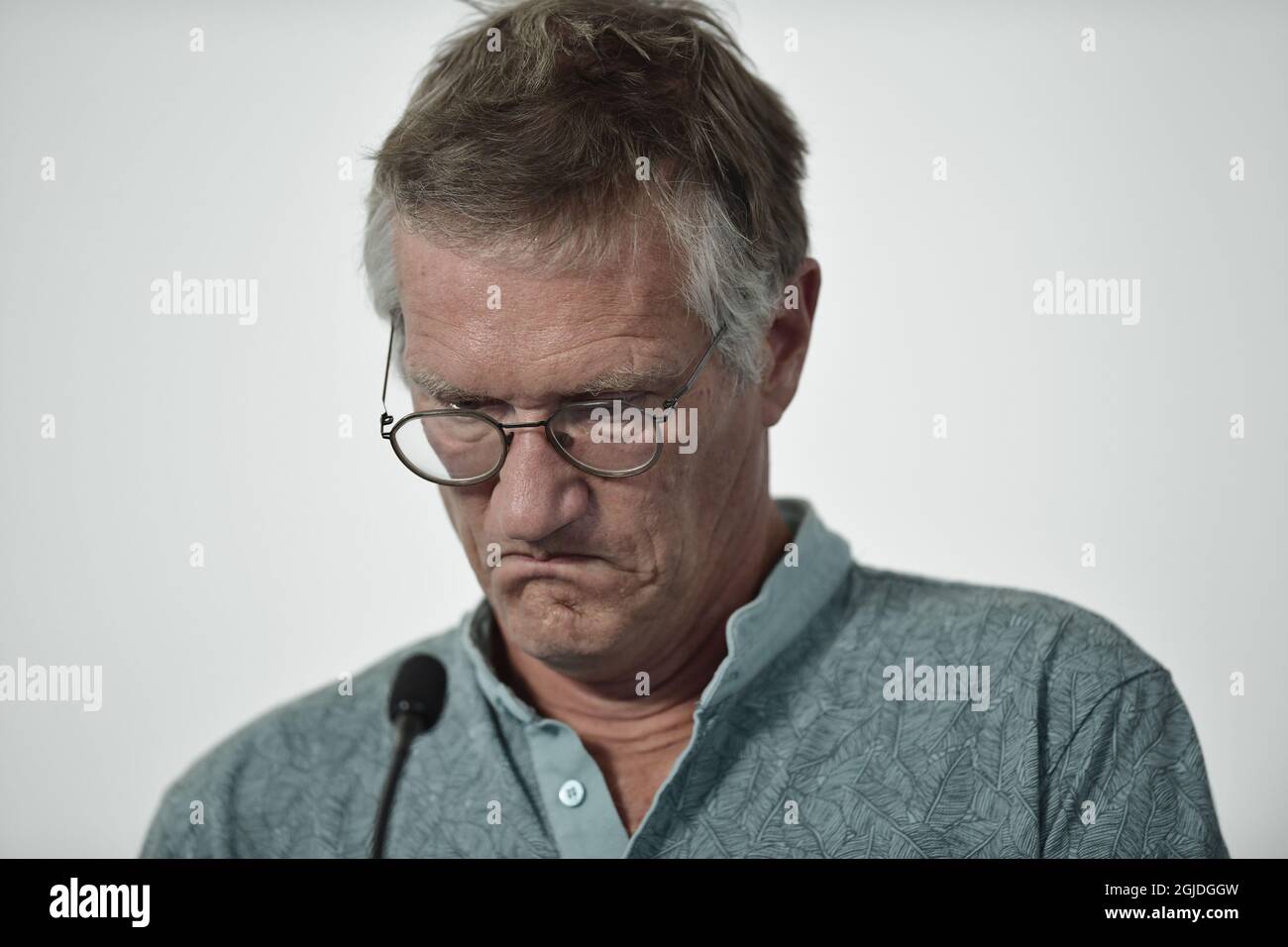 Anders Tegnell, épidémiologiste d'État de l'Agence de la santé publique de Suède, prend la parole lors d'une conférence de presse sur la situation du coronavirus Covid-19, à Stockholm, en Suède, le 23 juillet 2020. Photo: Stina Stjernkvist / TT / code 11610 *** SUÈDE OUT *** Banque D'Images