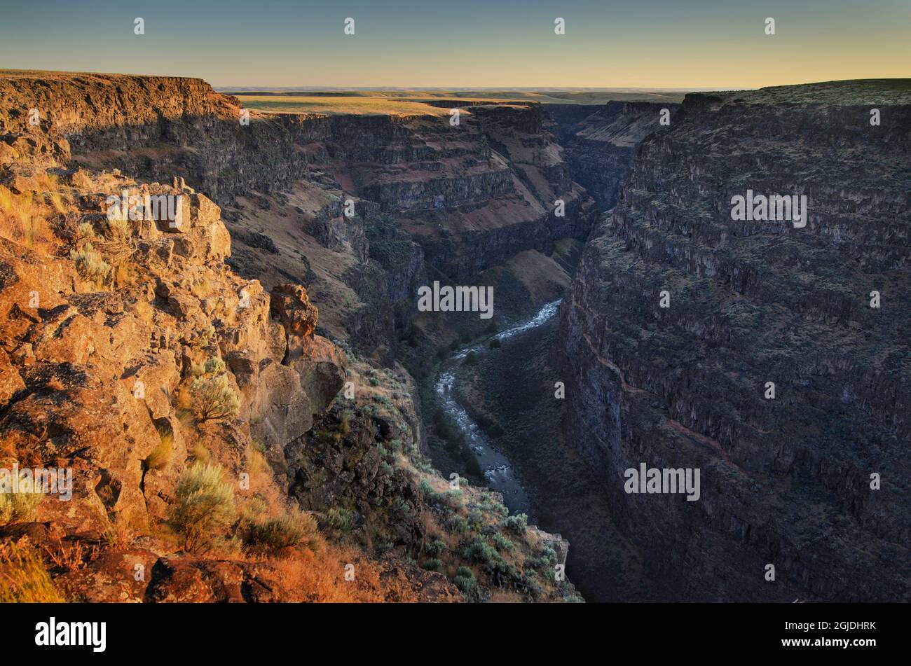 États-Unis, Idaho. Vue sur le canyon de la rivière Bruneau. Banque D'Images