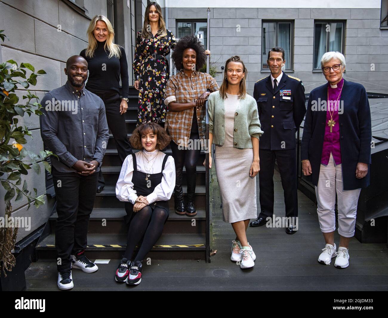 Princesse Sofia de Suède, membre du jury de suédois Heros (Svenska HjÃ¤ltar) organisé par le journal Aftonbladet. De gauche à droite : Comeidan Kodjo Alkolor, TV-personnalité Kristin Kaspersky, princesse Sofia, actrice Shima Niavarani, comédienne Marika Carlsson, L'influenceur Margaux Dietz, commandant en chef, Micael Bydén et archevêque Antje Jackelén Stockholm, Suède, 7 septembre 2020. 2020-09-07 (C) LOTTE FERNVALL / AFTONBLADET / TT * * EXPRESSEN OUT * * AFTONBLADET / 3226 Banque D'Images