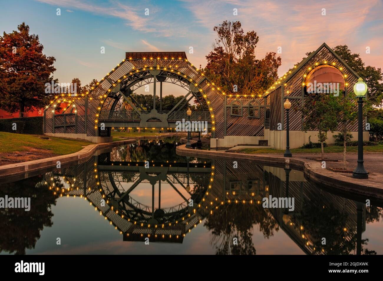 Louis Armstrong Park au crépuscule dans la Treme à la Nouvelle-Orléans, Louisiane, États-Unis Banque D'Images