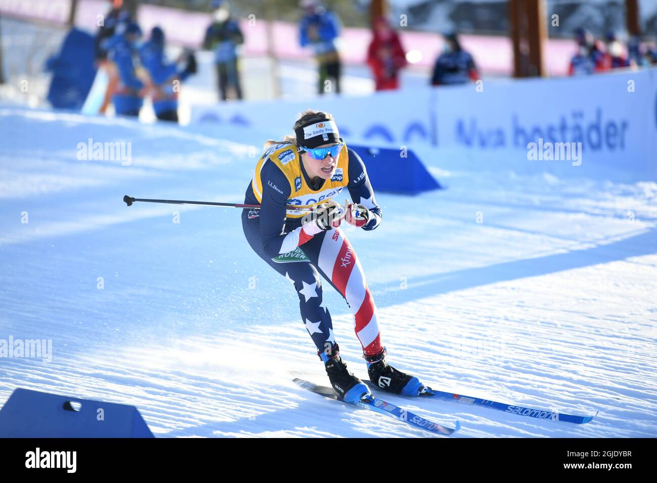 Jessie Diggins, États-Unis, lors de la qualification féminine de sprint Classic aux compétitions de la coupe du monde de cross-country FIS à Falun, Suède le 31 janvier 2021. Photo: Fredrik Sandberg / TT Kod 10080 Banque D'Images