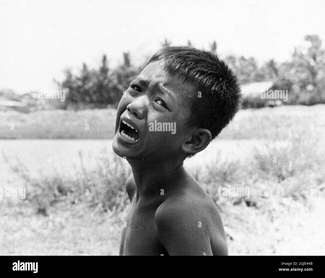 Phnom Penh 1975-05-06 Un pleurs pendant la guerre au Cambodge. Photo: Sven-Erik Sjoberg / DN / TT / Code: 53 Banque D'Images