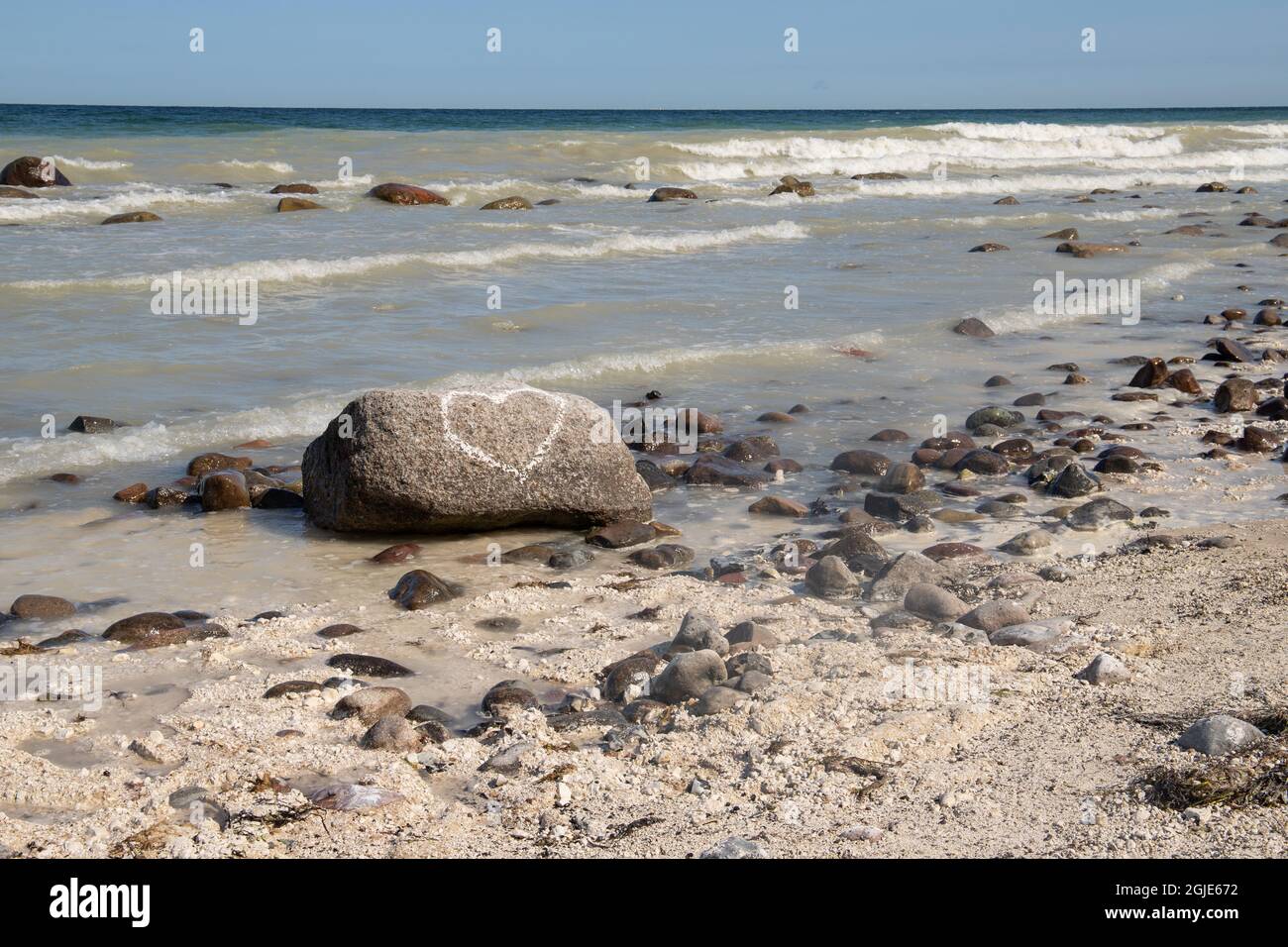 Mer baltique à Rügen, Allemagne avec pierres à craie Banque D'Images