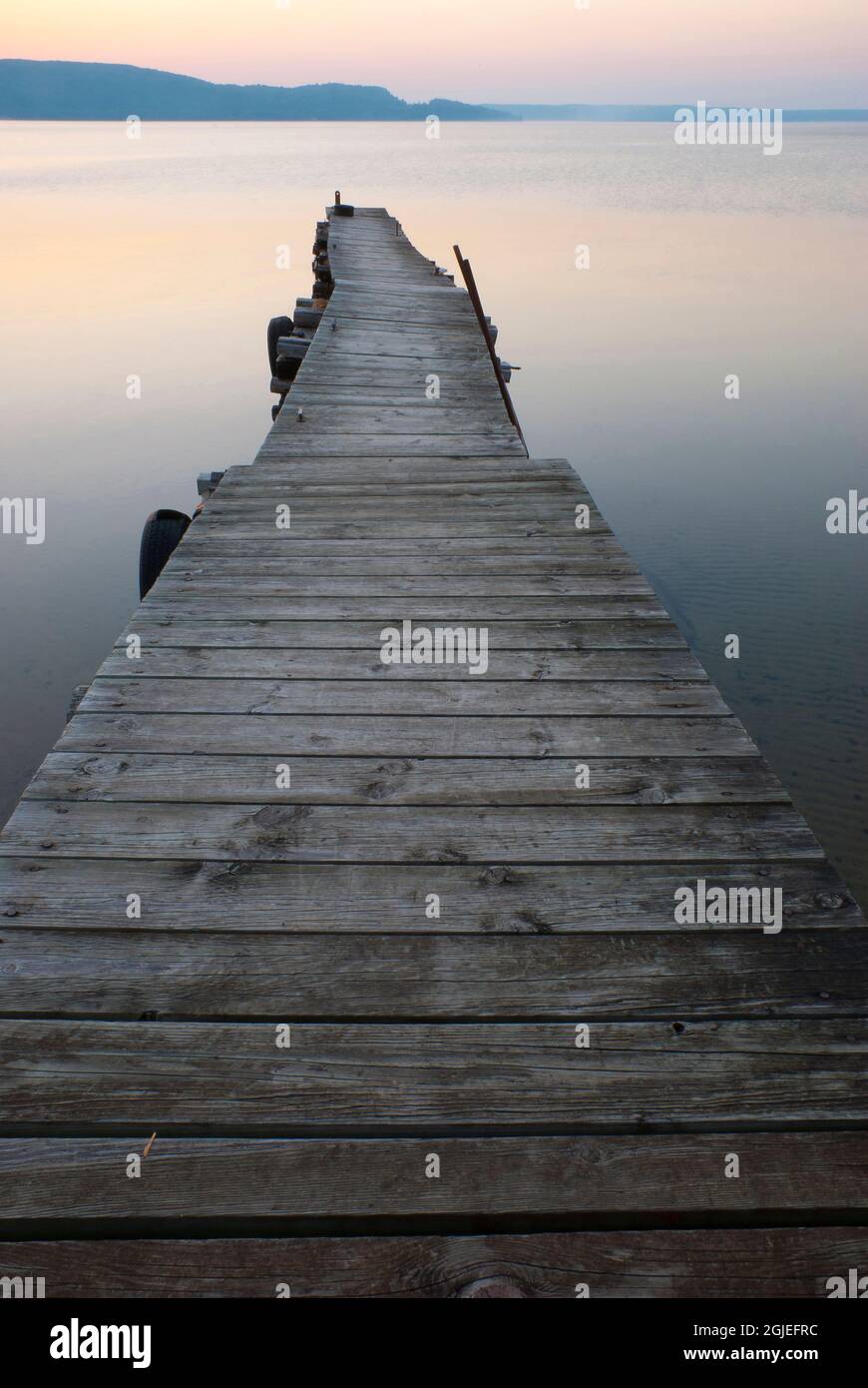 Munising Bay Sunset, Michigan, États-Unis Banque D'Images