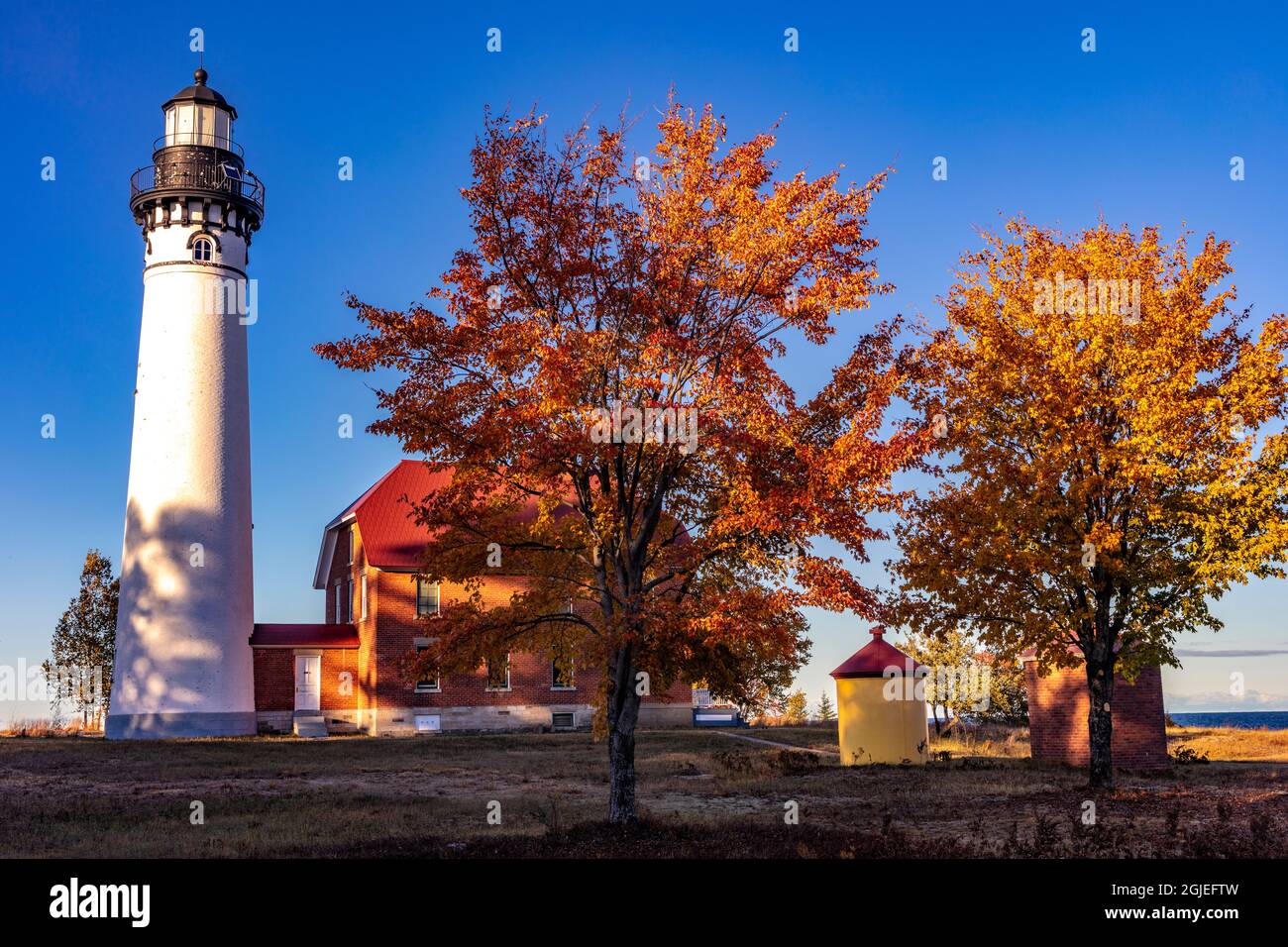 Phare d'au sable à Pictured Rocks National Lakeshore, Michigan, États-Unis Banque D'Images