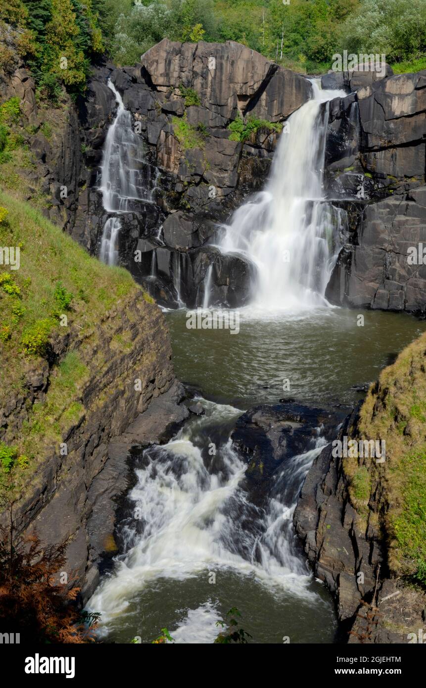 High Falls Pigeon River, parc national de Grand Portage. North Shore Lake Superior, Minnesota Banque D'Images