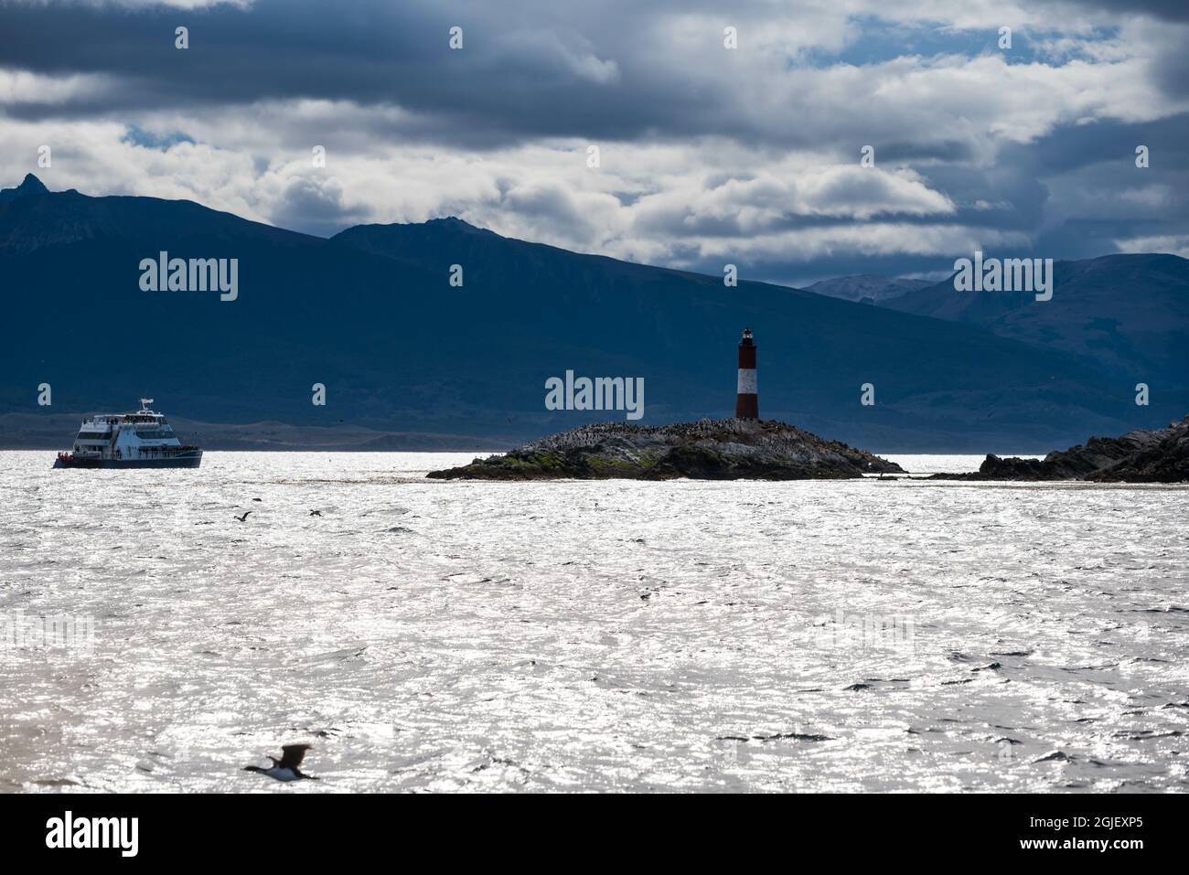 Phare à Ushuaia, Argentine, Patagonie, pays de feu Banque D'Images