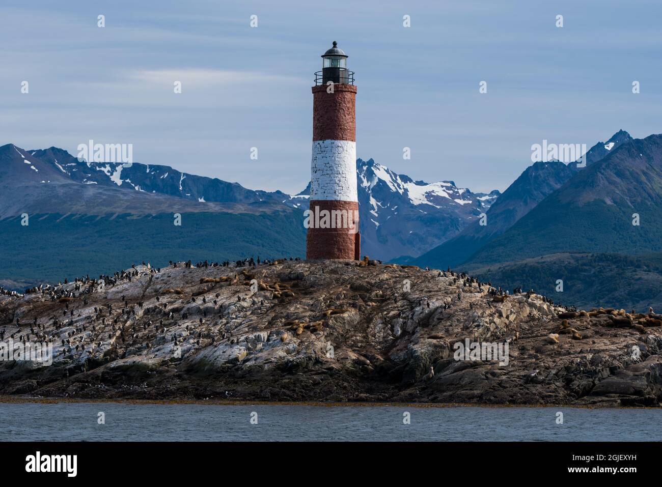 Phare à Ushuaia, Argentine, Patagonie, pays de feu Banque D'Images