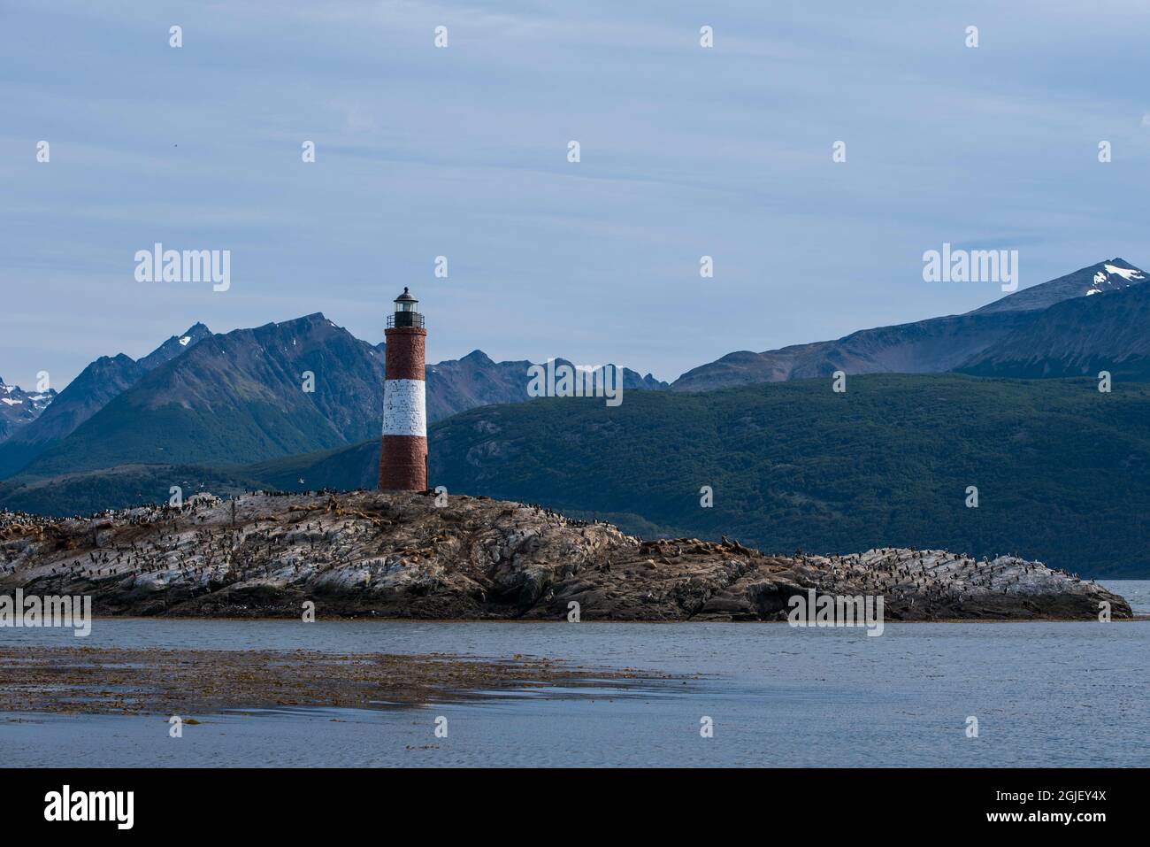 Phare à Ushuaia, Argentine, Patagonie, pays de feu Banque D'Images