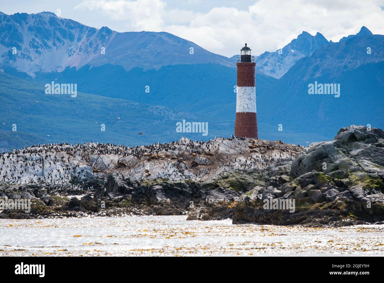 Phare à Ushuaia, Argentine, Patagonie, pays de feu Banque D'Images