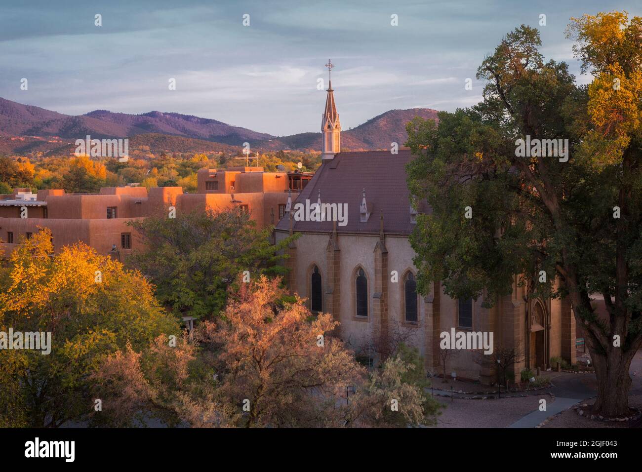 Centre-ville de Santa Fe, Nouveau-Mexique, États-Unis. Banque D'Images