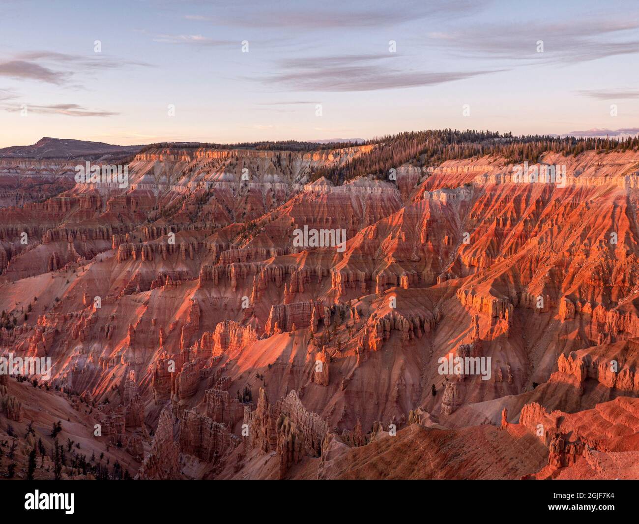 Formations rocheuses dans le canyon principal, monument national de Cedar Breaks, Utah Banque D'Images