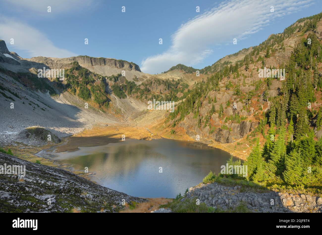 Lac Bagley. Heather Meadows Recreation Area, North Cascades, État de Washington Banque D'Images