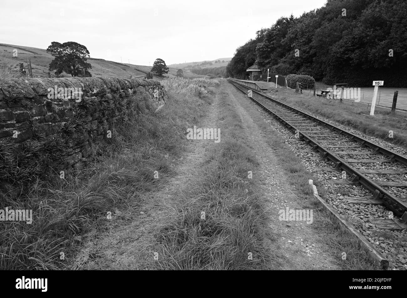 Gare d'Irwell Vale sur le chemin de fer de l'East LANC. Banque D'Images