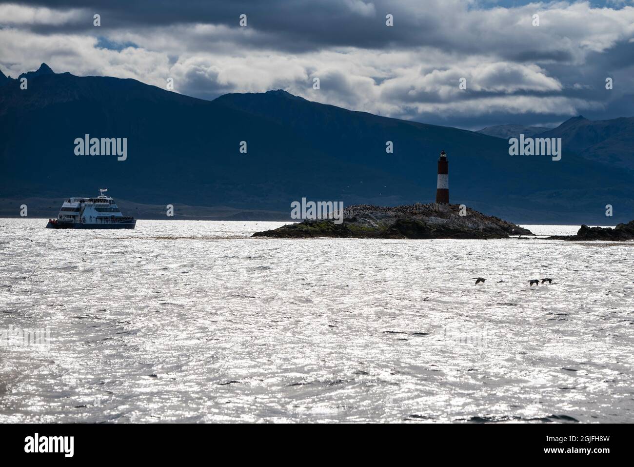Phare à Ushuaia, Argentine, Patagonie, pays de feu Banque D'Images