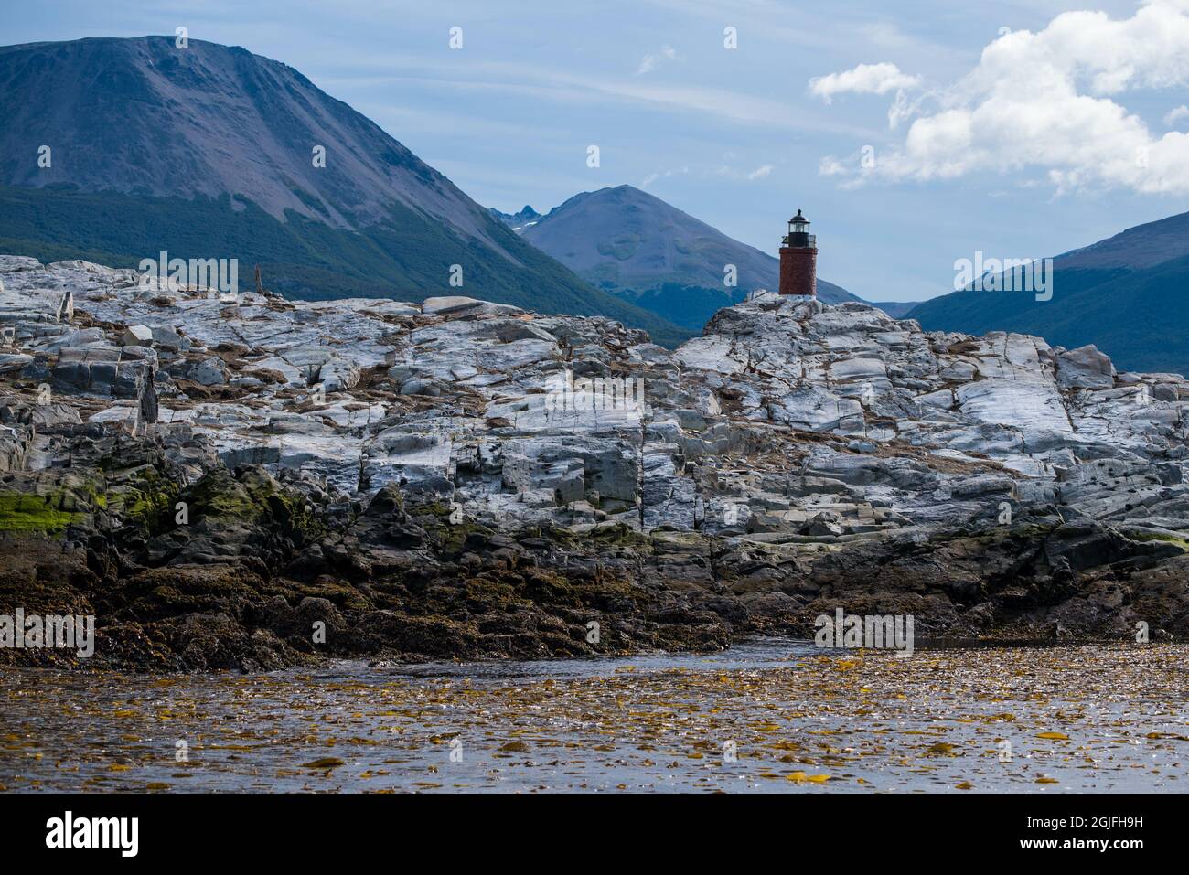 Phare à Ushuaia, Argentine, Patagonie, pays de feu Banque D'Images