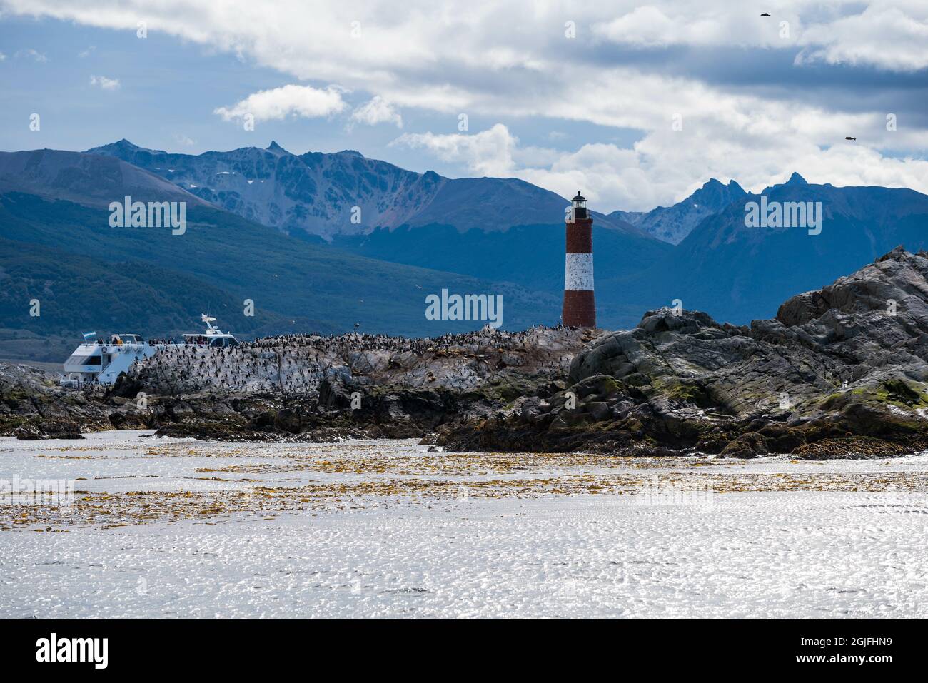 Phare à Ushuaia, Argentine, Patagonie, pays de feu Banque D'Images