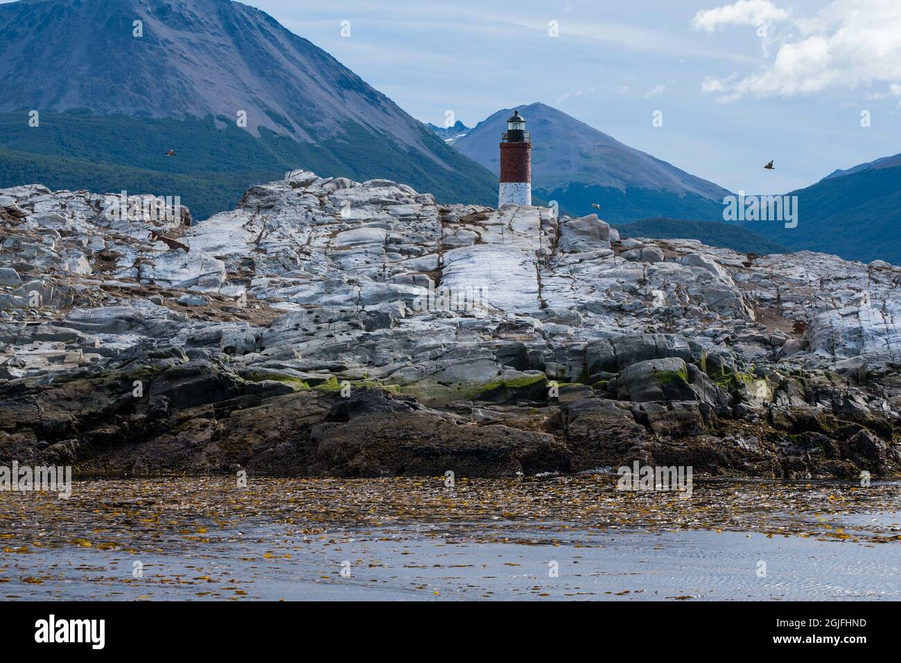 Phare à Ushuaia, Argentine, Patagonie, pays de feu Banque D'Images