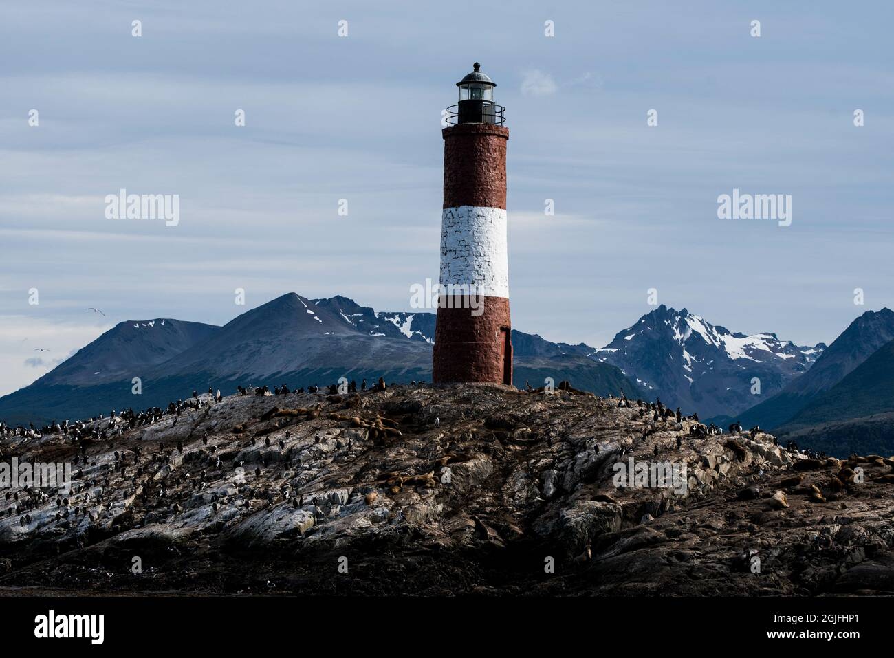 Phare à Ushuaia, Argentine, Patagonie, pays de feu Banque D'Images
