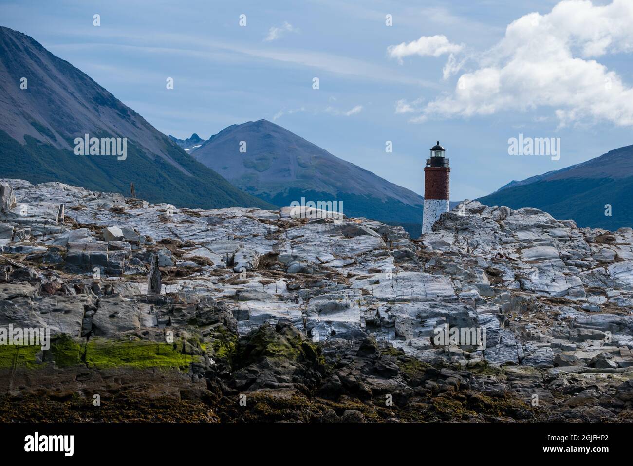 Phare à Ushuaia, Argentine, Patagonie, pays de feu Banque D'Images