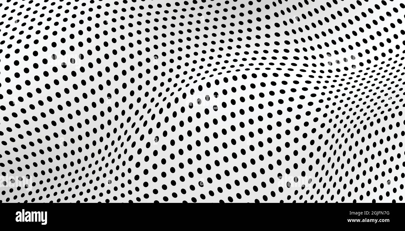 Motif de demi-teinte de point d'onde abstraite, arrière-plan du graphique de papier de grille Illustration de Vecteur