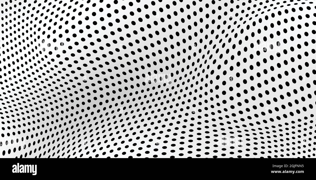 Motif de demi-teinte de point d'onde abstraite, arrière-plan du graphique de papier de grille Illustration de Vecteur