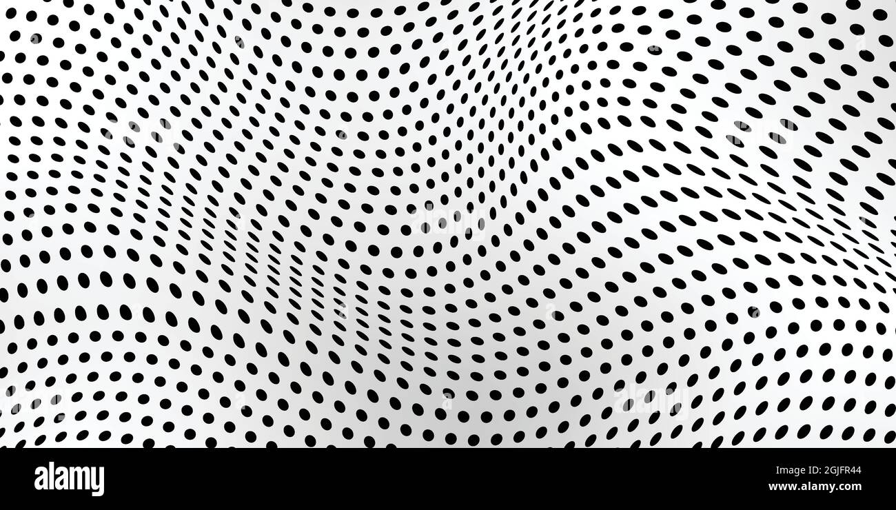 Motif de demi-teinte de point d'onde abstraite, arrière-plan du graphique de papier de grille Illustration de Vecteur