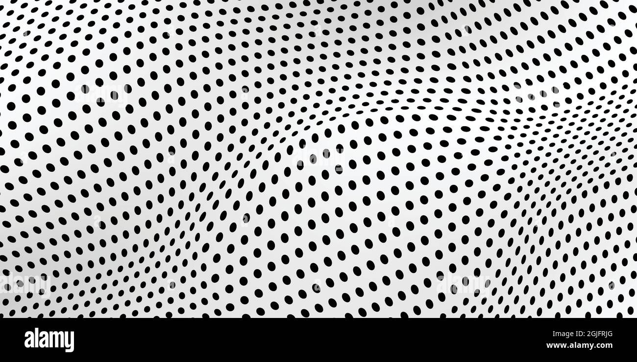 Motif de demi-teinte de point d'onde abstraite, arrière-plan du graphique de papier de grille Illustration de Vecteur