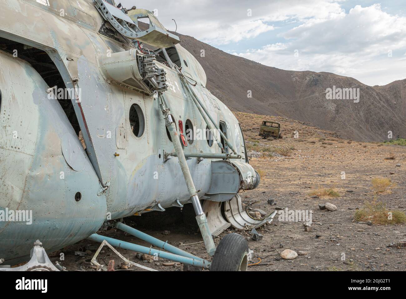 Vieux matériel militaire dans la vallée de Panjshir, en Afghanistan Banque D'Images