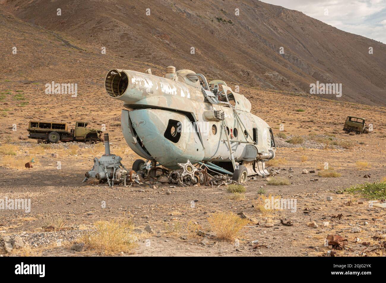 Vieux matériel militaire dans la vallée de Panjshir, en Afghanistan Banque D'Images