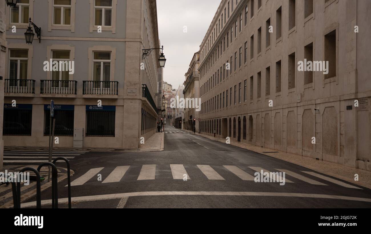 rues vides à baixa-chiado, lisbonne portugal Banque D'Images