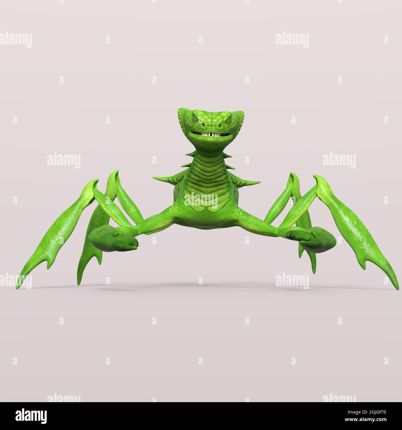 illustration 3d d'une mante extraterrestre isolée Banque D'Images