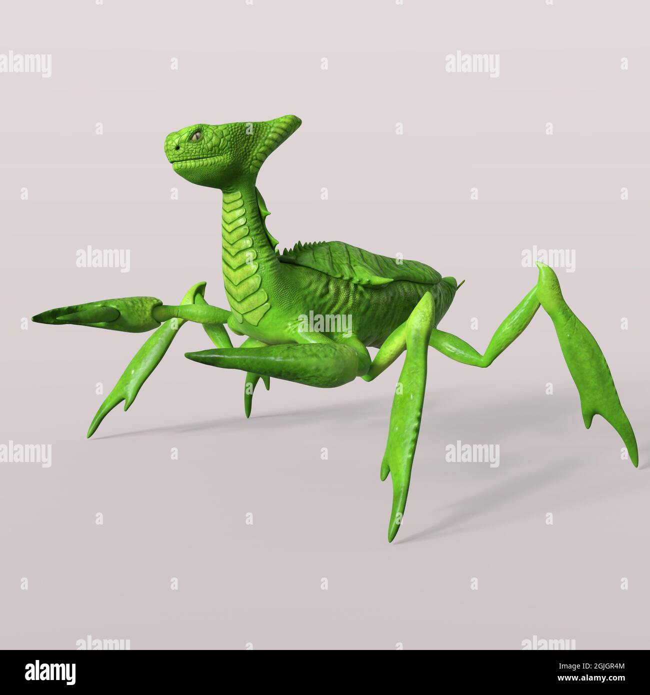 illustration 3d d'une mante extraterrestre isolée Banque D'Images