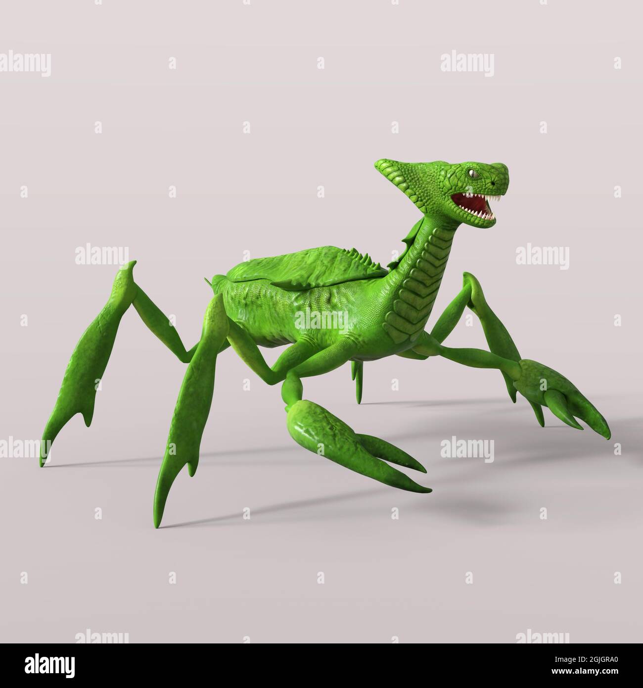 illustration 3d d'une mante extraterrestre isolée Banque D'Images