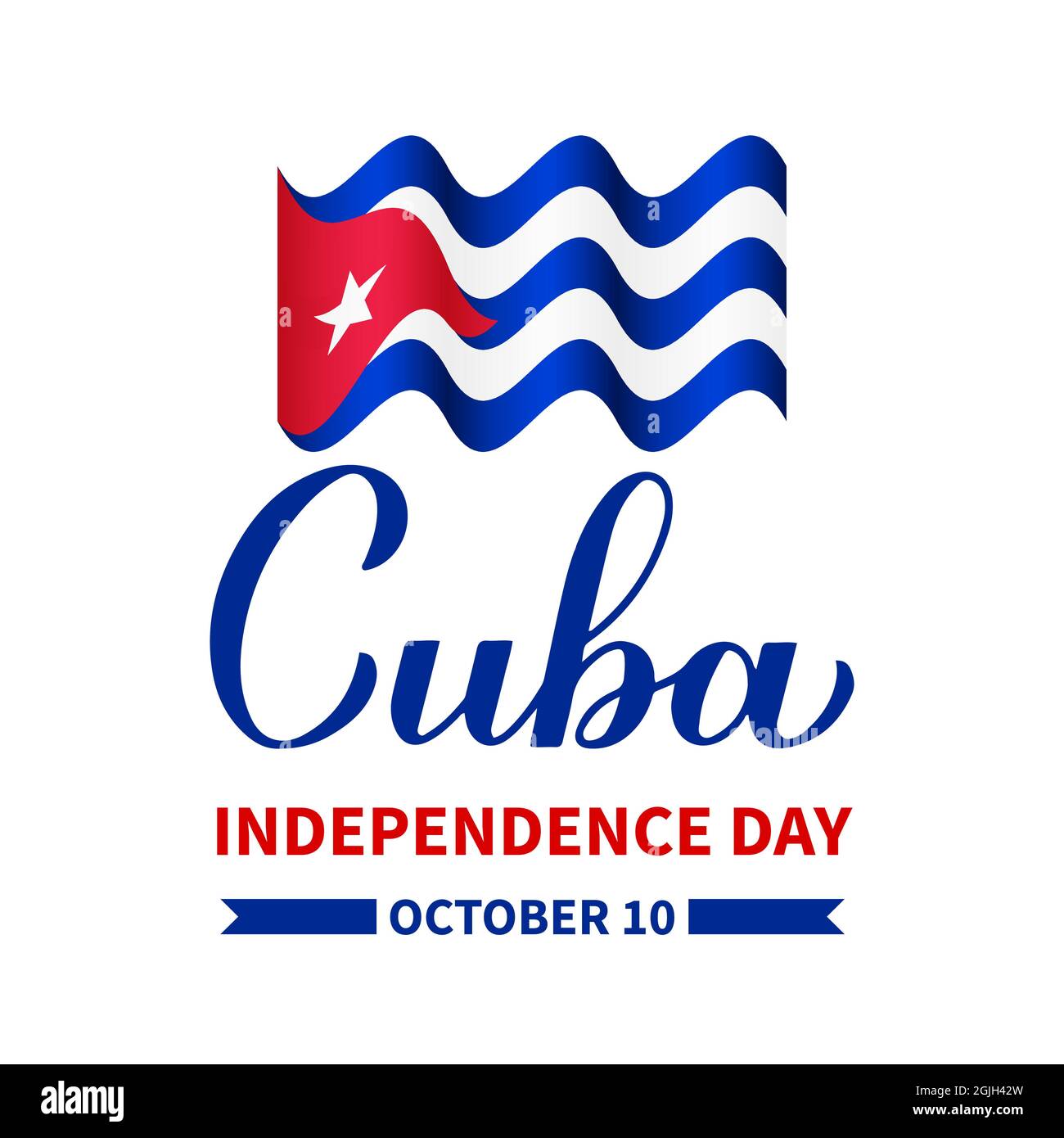 Affiche typographique du Cuba Independence Day. Fête cubaine célébrée le 10  octobre. Modèle vectoriel pour bannière, carte de vœux, prospectus, etc  Image Vectorielle Stock - Alamy