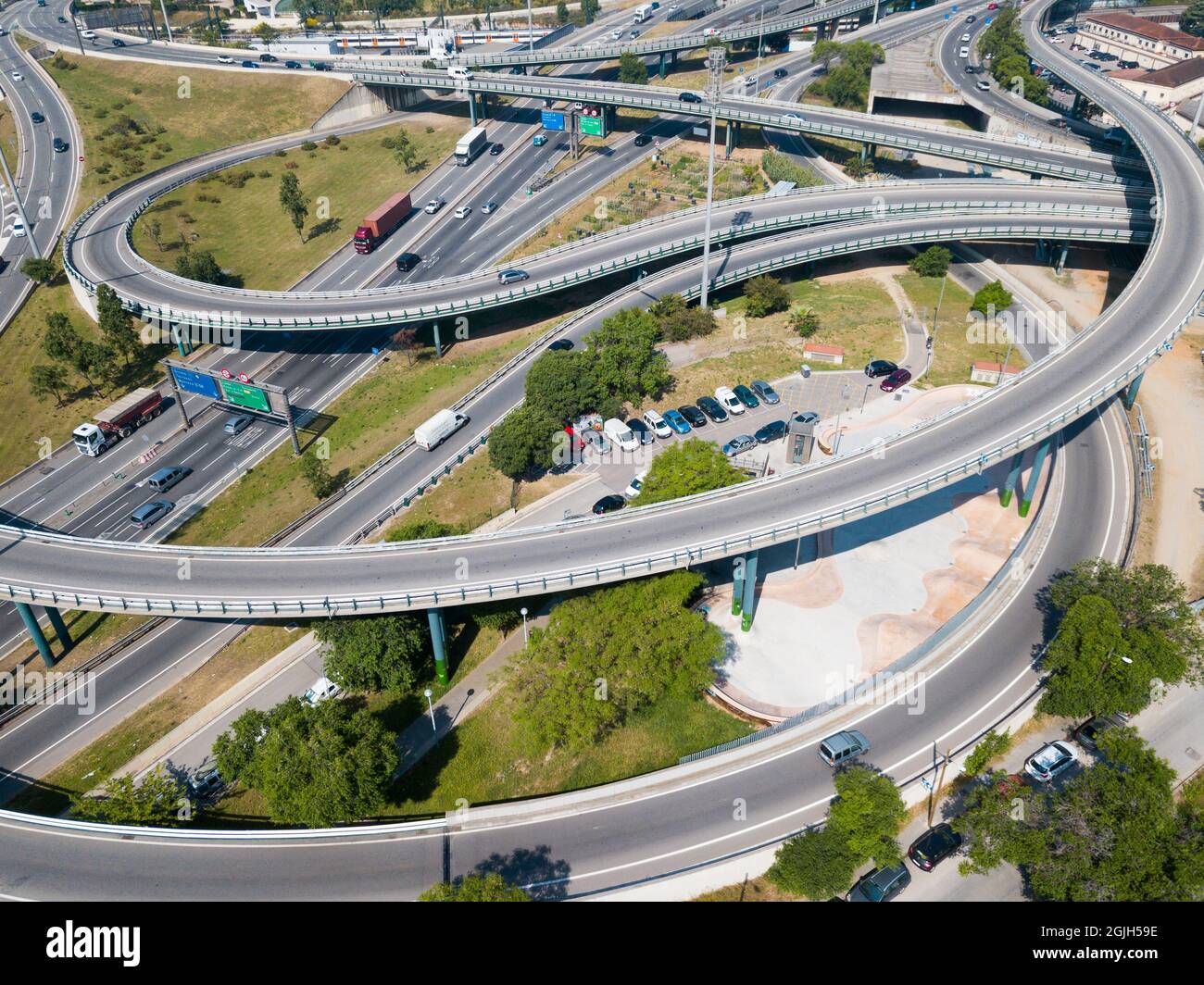 Échangeur d'autoroute à Barcelone Banque D'Images