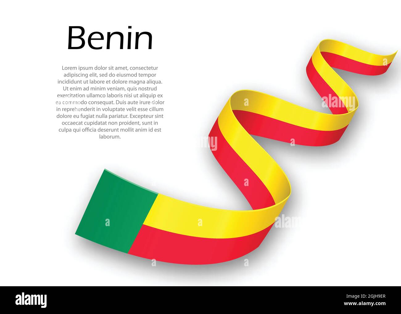 Forme un ruban ou une bannière avec un drapeau du Bénin. Modèle pour la conception de l'affiche de la fête de l'indépendance Illustration de Vecteur Forme un ruban ou une bannière avec un drapeau du Bénin. Modèle pour la conception de l'affiche de la fête de l'indépendance Illustration de Vecteur