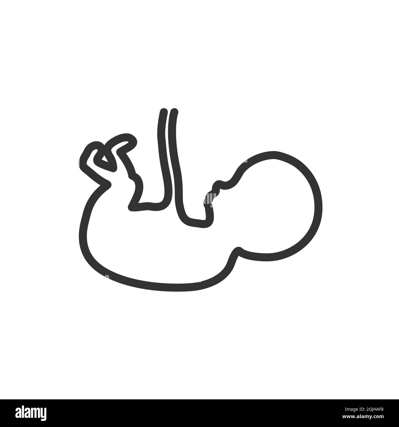 Ligne noire vecteur symbole fœtus - icône embryon Illustration de Vecteur