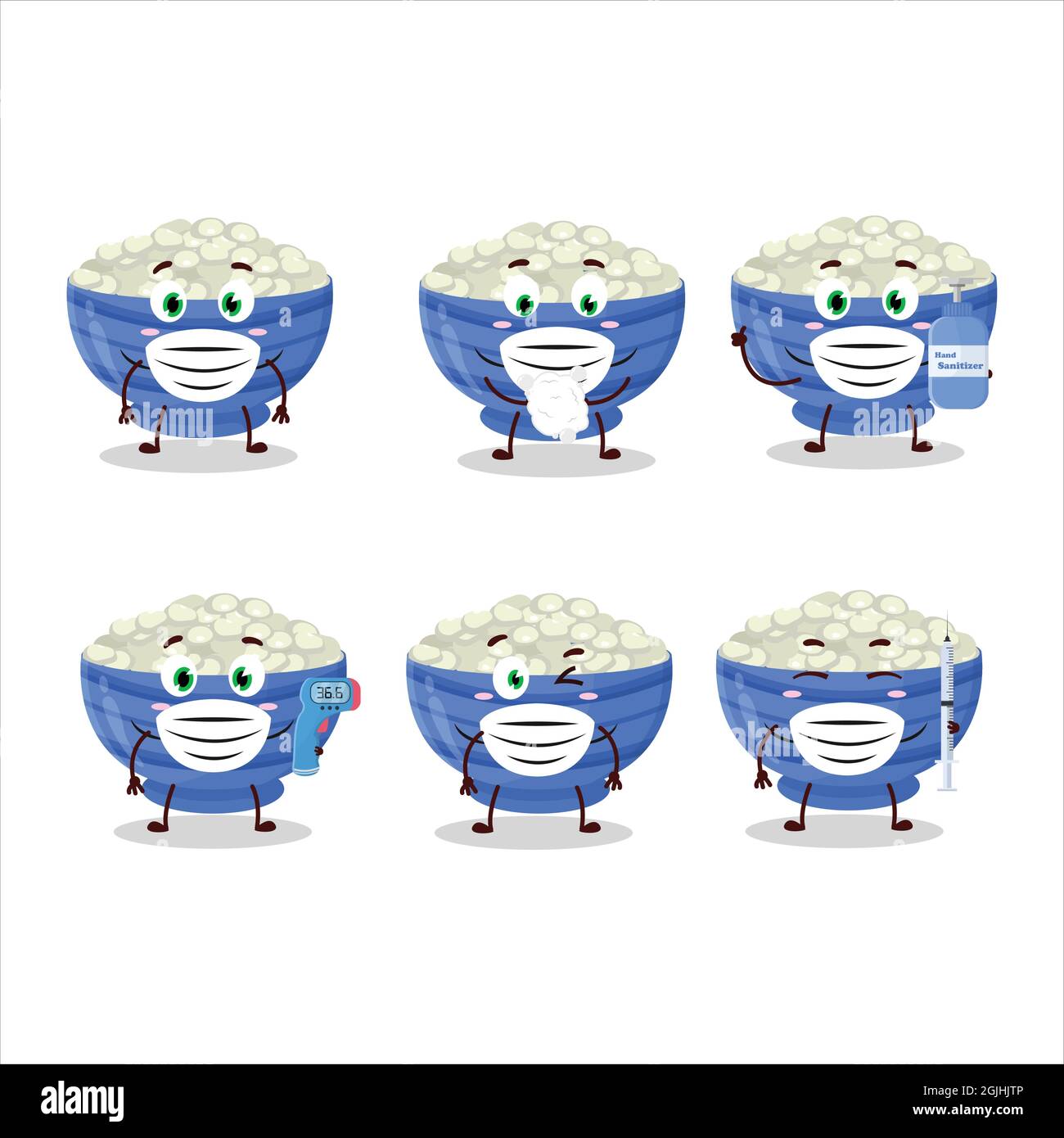 Une photo de dessin animé de haricots de marine style de rester en bonne santé pendant une pandémie. Illustration vectorielle Illustration de Vecteur