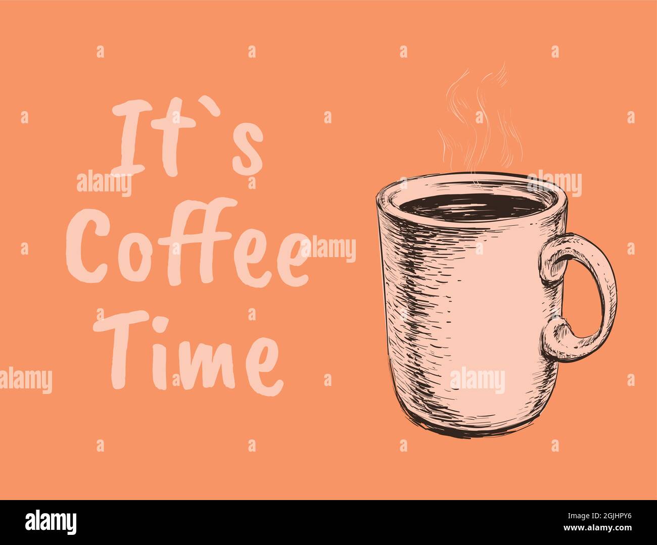 Couleur de la tasse à café esquisse dessinée à la main illustration du vecteur de la tasse à café illustration du vecteur de la tasse à café Illustration de Vecteur