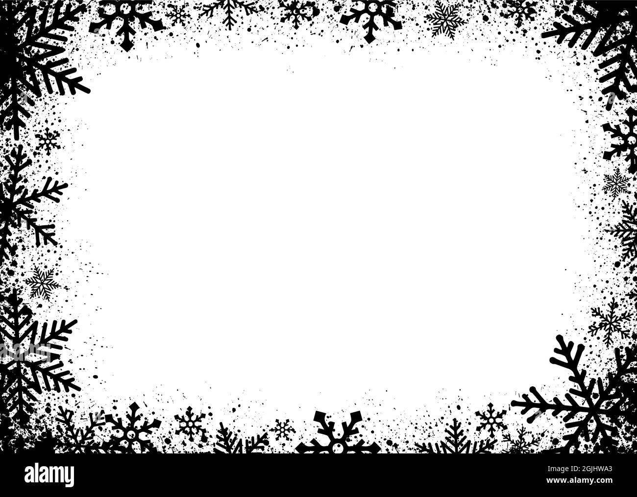 Illustration du cadre vectoriel en flocon de neige et cristal Illustration de Vecteur