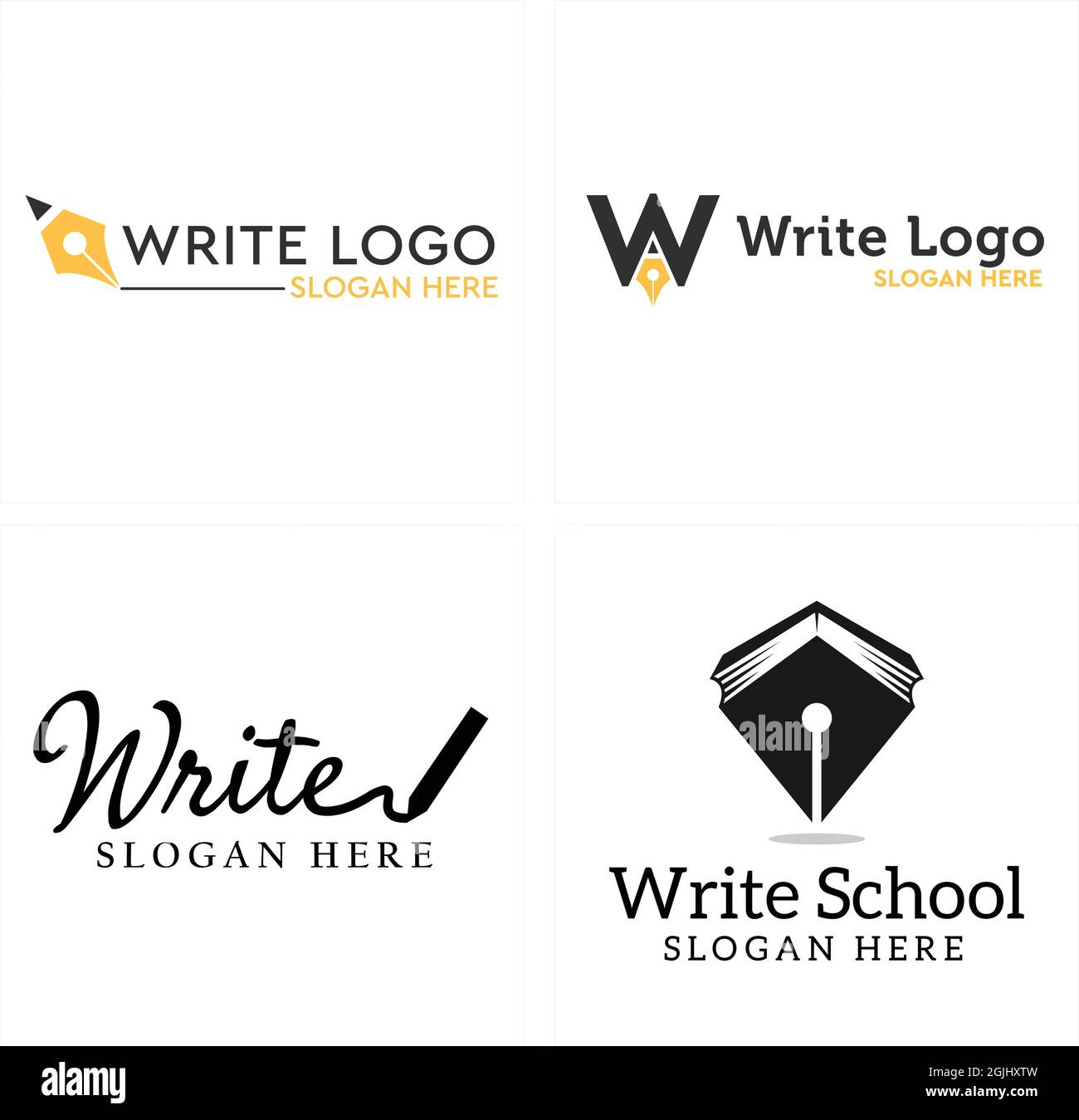Education écriture stylo livre école logo design Illustration de Vecteur