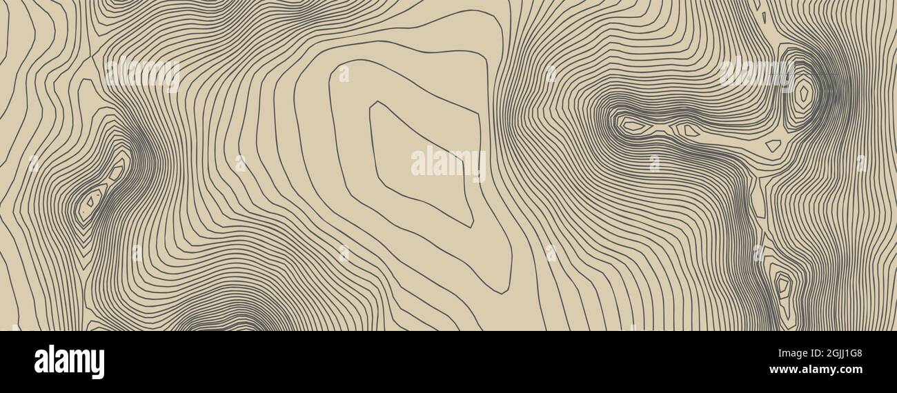 Contours topographie vectorielle. Illustration vectorielle de la topographie géographique des montagnes. Texture de motif topographique. Lignes de hauteur du contour graphique d'élévation. Illustration de Vecteur