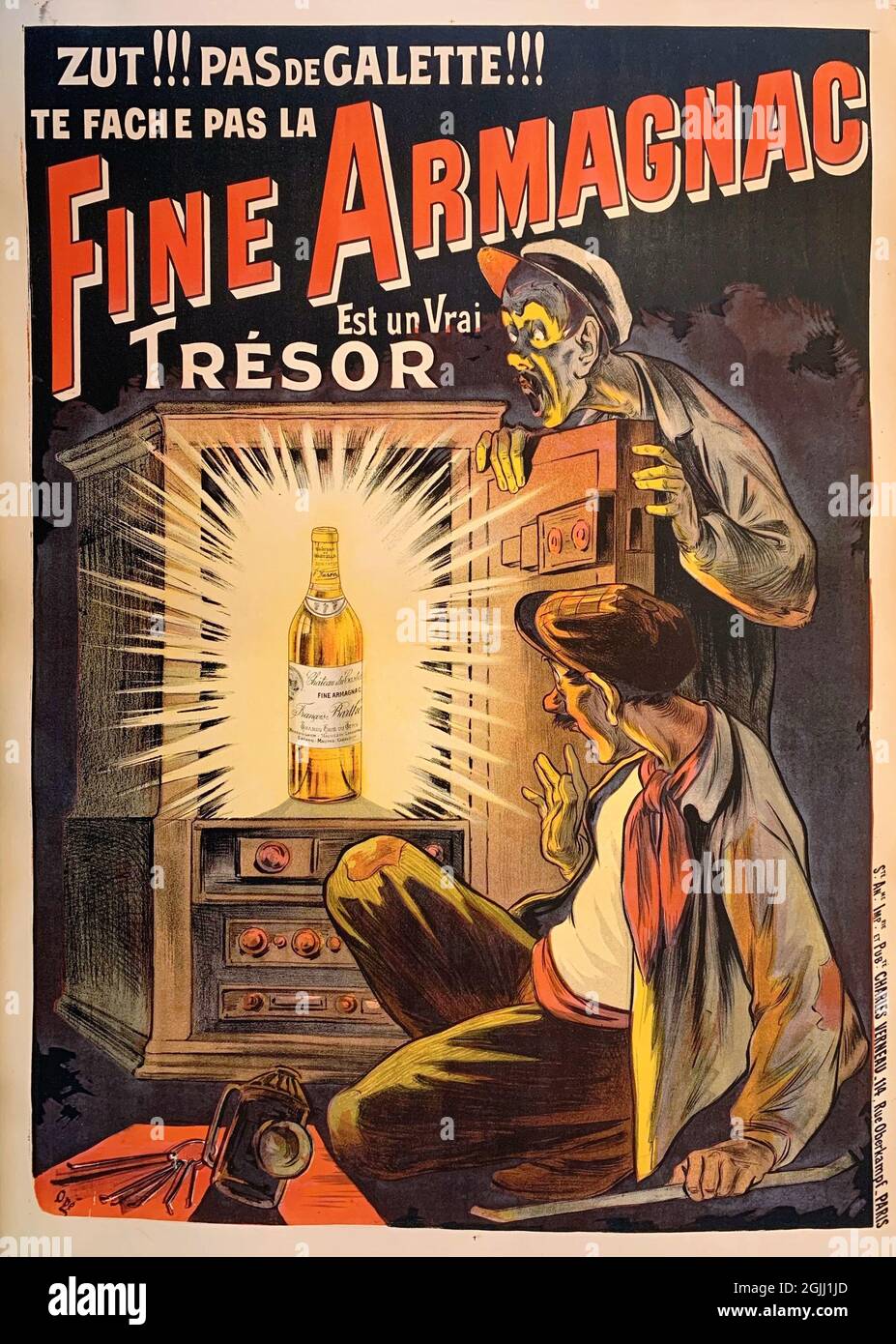 Cliquez sur l'affiche Vintage French Alcohol - 'Fine Armagnac Brandy', 1910s Banque D'Images