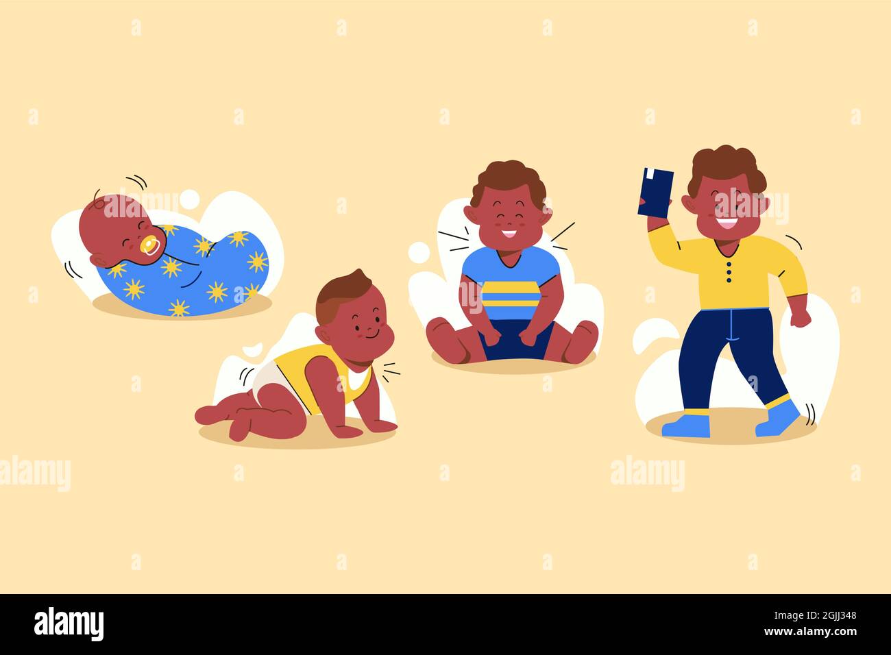 Etapes De Conception Plate D Une Illustration Vectorielle Pour Bebe Garcon Image Vectorielle Stock Alamy