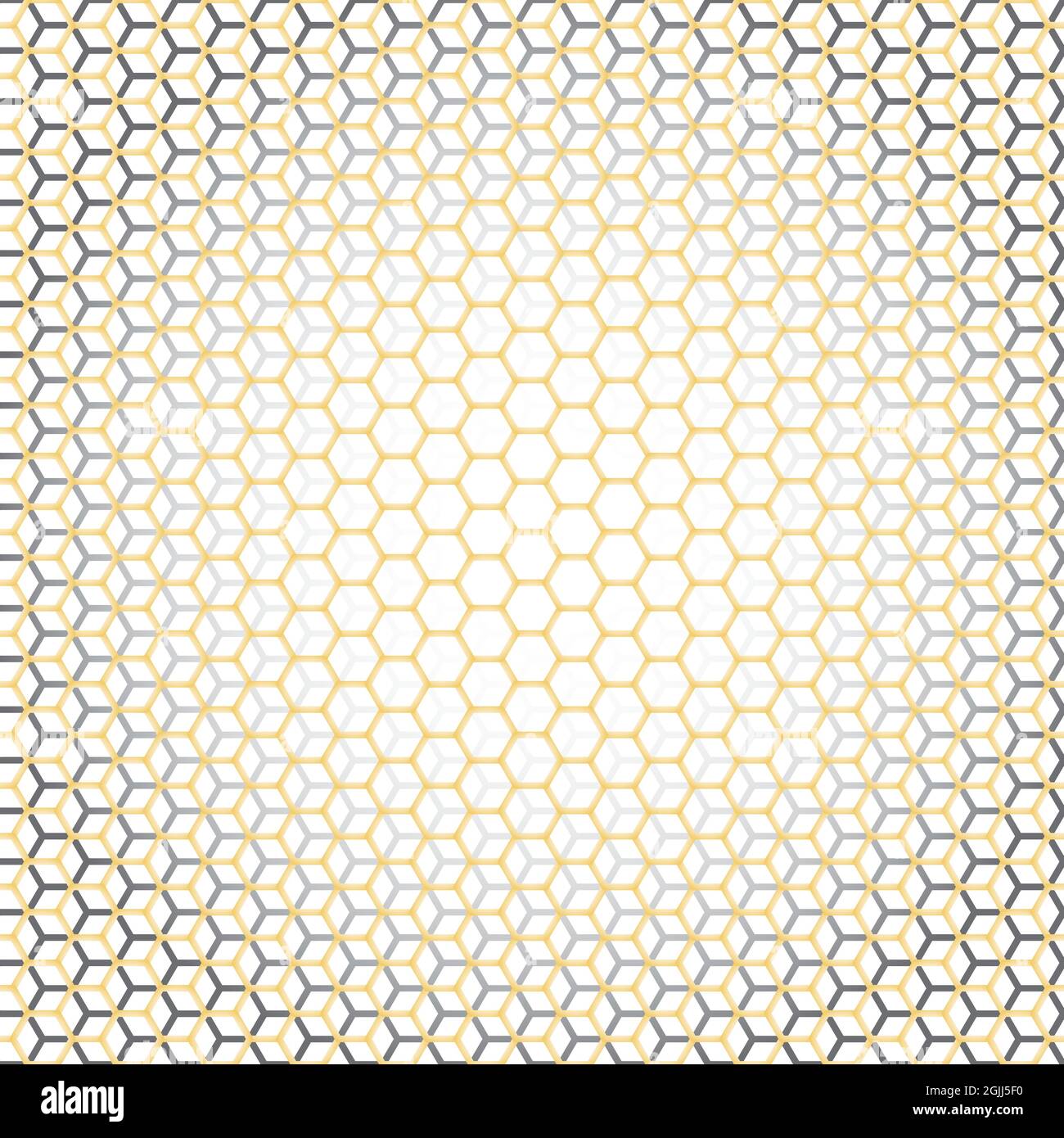 Motif abstrait, doré et mosaïque hexagonale. Cadres dorés sur fond blanc. Illustration vectorielle Illustration de Vecteur